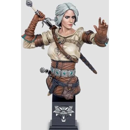 130mm Scale Unpainted Resin bust White-haired swordsman GK figure