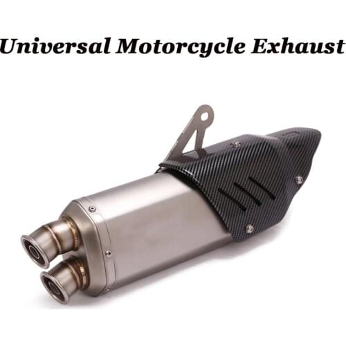51mm Universal Motorcycle Double Hole Exhaust Muffler Escape Moto Scooter Removable DB Killer For YAMAHA R1 R6 MT07 MT09 S1000RR