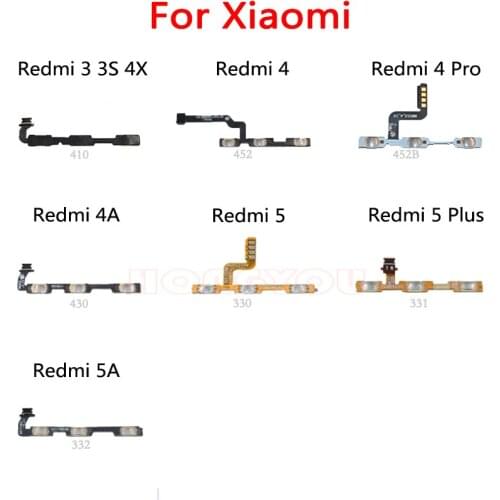 Power Button Switch Volume Button Mute On / Off Key Flex Cable For Xiaomi Redmi 3 3S 4X 4 Pro 4A 5A 5 Plus