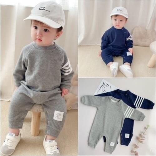 Baby Romper 2021 Children Jumpsuit Newborn Boys Girls Clothes Stripe Long Sleeve Autumn And Winter Rompers Playsuits