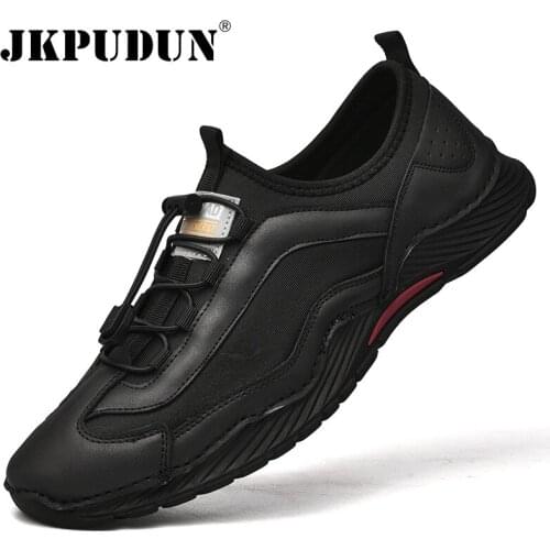 Leather Casual Men Shoes Handmade Sneakers Breathable Slip-on Men Loafers Comfortable Male Boat Shoes Moccasins Zapatos Hombre