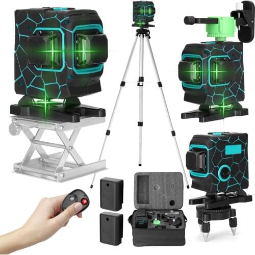 Multifunctional 3D 12 Lines 360 Laser Level Tool Vertical Horizontal Lines with 3° Self-leveling Function