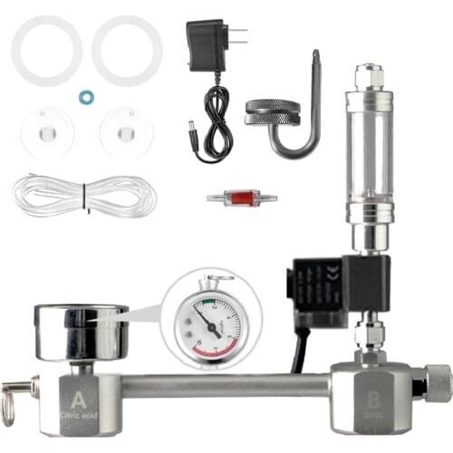 Aquarium DIY CO2 Generator System Kit CO2 Generator System with Solenoid Valve Bubble Diffuser Carbon Dioxide Reactor Kit