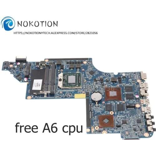 NOKOTION 650854-001 665284-001 665281-001 650851-001 For HP PAVILION DV6 DV6-6000 Laptop Motherboard Socket FS1 free A6