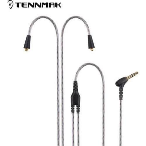 Tennmak Upgrade Silver Plated MMCX Cable, Detachable Cable for Tennmak PRO,Piano,SE215 SE315 SE425 SE535 SE846 UE900 earphone