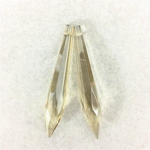 Wholsale 10pc 30pc 60pc 63mm 76mm Cognac Color Crystal Chandelier Crystal Icicle Spear U-Drop Icicle Mutli-faceted Prisms Parts