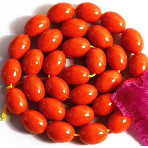 Orange red resin beeswax beeswax 6x9 8x11 10x13 12x16 13x18mm rice barrel loose spacers accessories beads diy jewelry 15inch B52