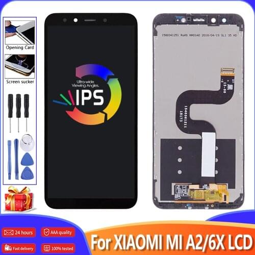 Original LCD Display For XiaoMi Mi A2 Mi 6X LCD Touch Screen Assembly Replacement For XiaoMi 6X MIA2 LCD Screen With Frame Set