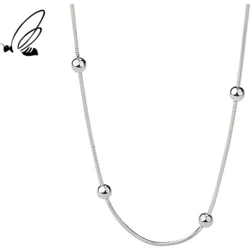 SSTEEL Sterling Silver 925 Necklace For Women Statement Geometry S925 Gold Snake Chain Necklaces Simple Matching Choker Jewelry