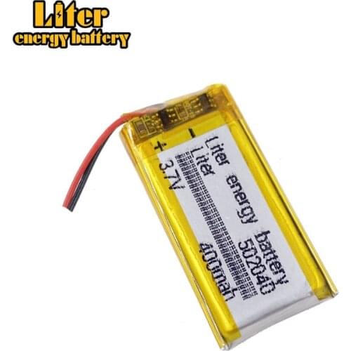 Rechargeable 3.7 V lithium polymer batteries 502040 400 mah With PCB For MP3 MP4 MP5 GPS E-book Electric Toy LED Light