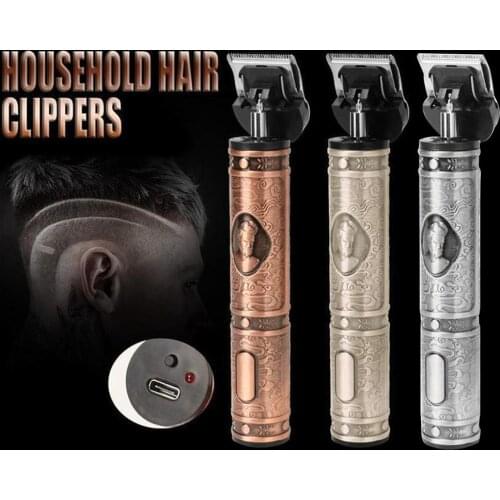 Outliner Grooming Rechargeable Cordless Close Cutting T-Blade Trimme High-end Men trimming tools Red copper Repair scissors