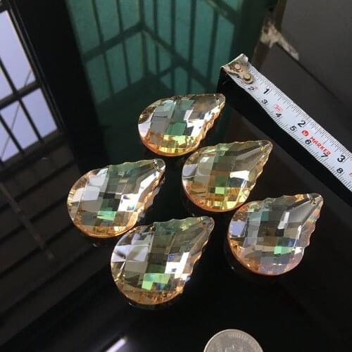 50mm Suncatcher Pendant Glass Art Drop Faceted Crystal Chandelier Craft Prism Hanging Ornament Fengshui Xms Champagne