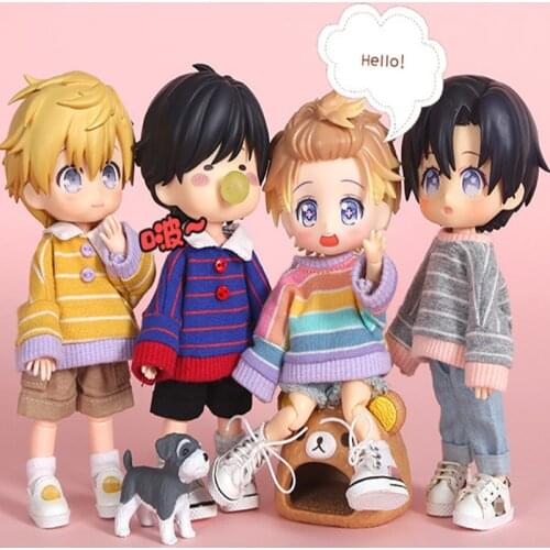 1/12Doll Striped Sweatshirt Ob11 Sweater Obitsu11 Clothes (Fit Middle Blyth, BJD12, Cu-Poche, P9)