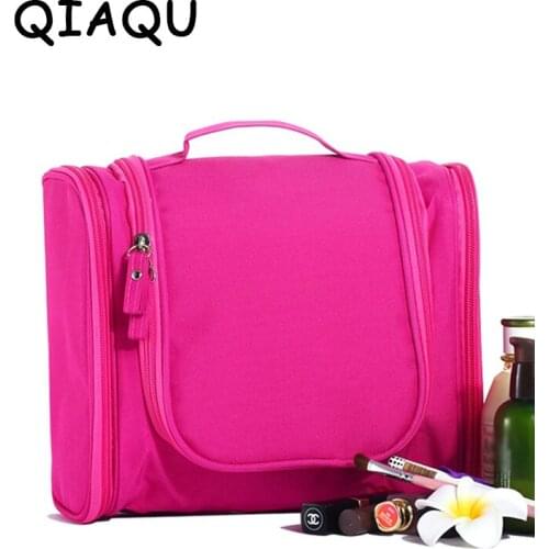 QIAQU 2017 High Quality Travel Cosmetic Bags Fashion Waterproof Nylon Multifunction Makeup Storage Bag Organizer For Men Women