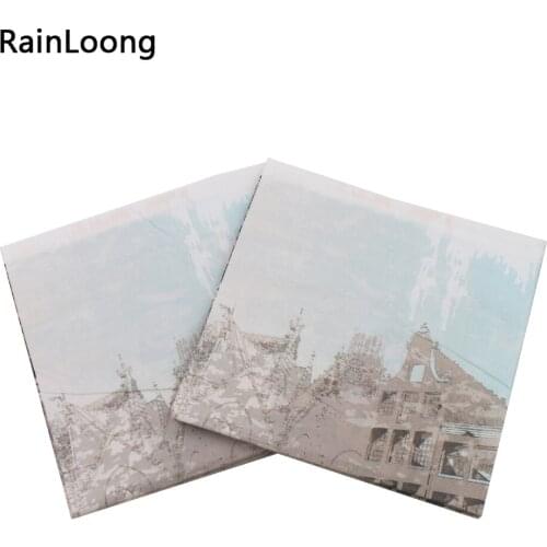 [RainLoong] Print Paper Napkins With Architecture Party Tissue Decoupage Napkins Decoration Serviettes 33*33cm 1 pack