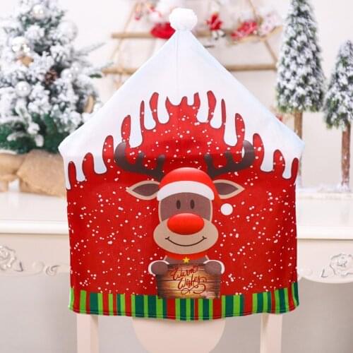 Christmas Decoration Chair Covers Dining Seat Santa Claus Home Party Decor 47*60cm adornos de navidad