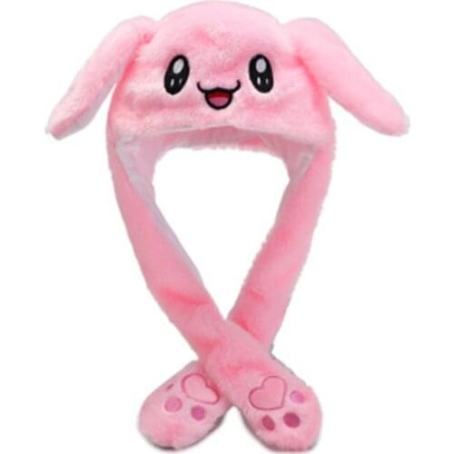 Funny Hat Women Men Kids Lighting Hat Cute Rabbit Ears Plush Ears Can Move Cap Children Shine Winter Warm Party Hat