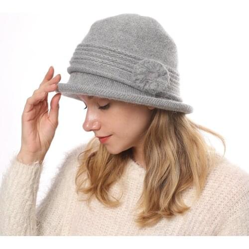 2021 New Ultra-Thick Bucket Hat Woman Wool Knitted Warm Autumn Winter Fashion Hats Lady All-Match Casual Fedora Female Cap