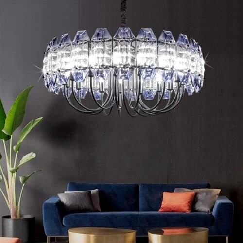 Modern Lustre Crystal Led Chandelier Lighting Metal Living Room Led Pendant Chandelier Lights Dining Room Hanging Lamp Fixtures