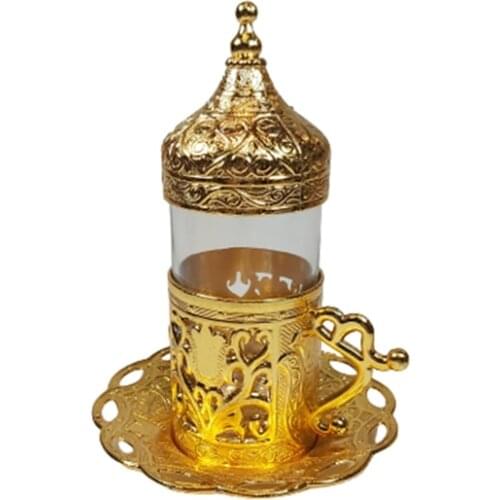 Traditional Water Glass For Turkish Coffee Set Cover Plate Made in Turkey %100 Original