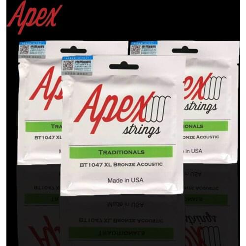 APEX TRADITIONALS BT Series XL Bronze Acoustic Guitar Strings, Made in USA