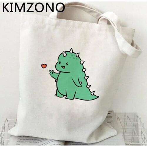 Dinosaur shopping bag reusable shopping cotton tote handbag bolsas de tela bag net reciclaje reusable jute cabas