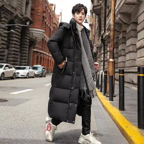 Thick Warm Men Winter Jacket Fashion Hooded X-Long Warm 90% White Duck Down Coat High Quality Brand Clothing Plus Size S-5XL