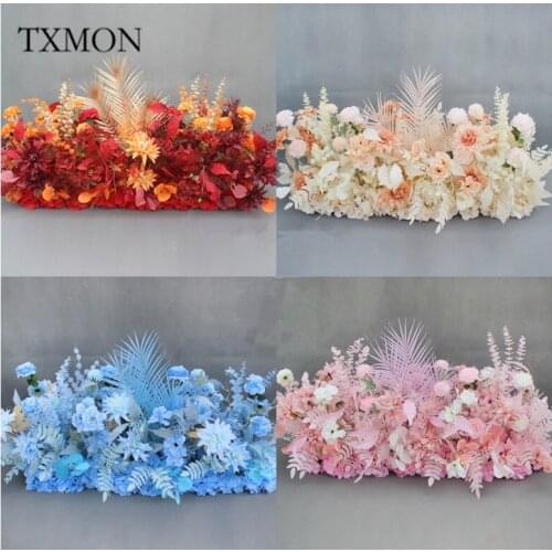 TXMON Simulation Flower Row Olive Branch Flower Ball Roman Column Road Lead New Wedding Home Background Decor Flower Wall Custom