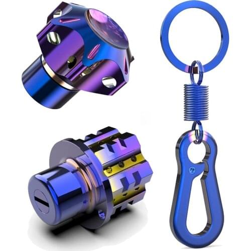 Universal Motorcycle Modified Key Cover CNC Key Bit Pentagonal Hexagon Key Head Cover Decorative Car Key Chain Key Ring