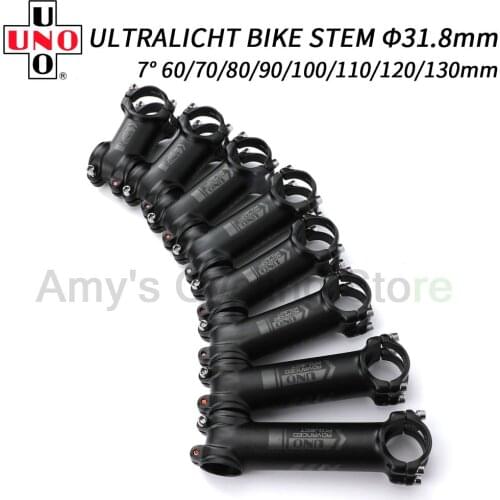UNO 7 Degree 7050 Ultra-Light Bike Stem MTB Road Bicycle Stem 31.8x60/70/80/90/100/110/120/130mm Bicycle Accessories