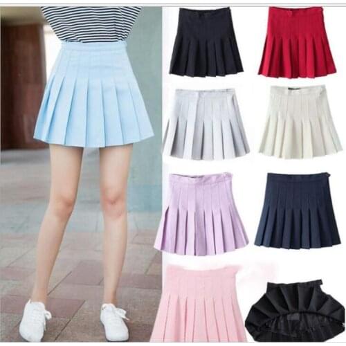 BEST gift item Women Fashion Summer high waist pleated skirt Wind Cosplay skirt kawaii Female Mini Skirts Short Under it