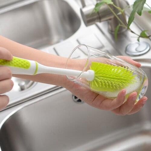1PC Cup Brush Long Handle Brush Practical Kitchen Cleaning Tools Sponge Brush For Wineglass Bottle Coffee Tea Glass Cup Mug