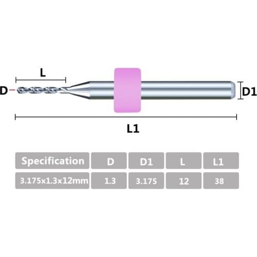 10pcs 1.3mm carbide pcb drills printing circuit board mini cnc drill machine drilling tools