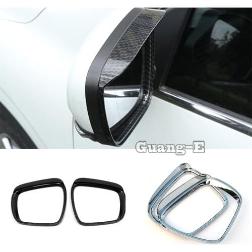 For Renault Koleos 2017 2018 2019 2020 Body Rear Rearview Glass Mirror Rain Eyebrow Shield Sun Visor Shade ABS Chrome 2pcs