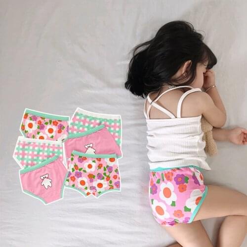 3Pcs/lot Kids Panties For Girl Cotton Cute Underwear Baby Flower Briefs Toddler Funny Shorts Boxers Underpants Children Clothing