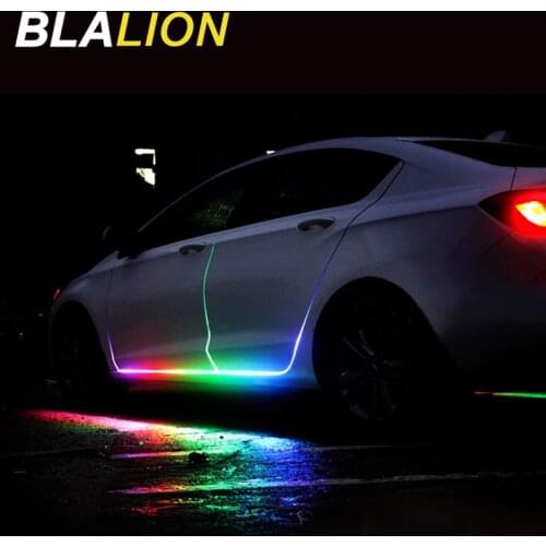 Car RGB Led Light Strip Led Lamp Door Warning Flash Lamp 12v Auto Remote Control Strip RGB Colorful Decorative Atmosphere Light