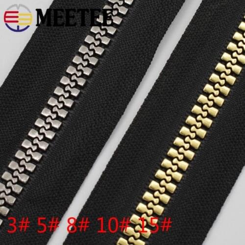 Meetee 4M 3# 5# 8# 10# 15# Resin Zipper Coded Coil Large Zippers for Jacket Outdoor Tent Decoration Zip DIY Sewing Accessories