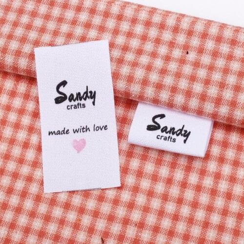 Custom sewing labels, Personalized Brand, Customized with Your Name, Organic Cotton Fabric Name Label (MD0004)