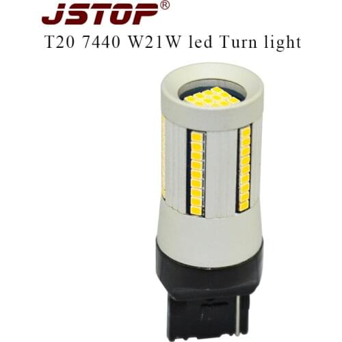 JSTOP car Turn Signal 12V yellow turn bulbs W21W T20 7440 Canbus No error For Front or Rear Turn Signal Lights (No Hyper Flash)