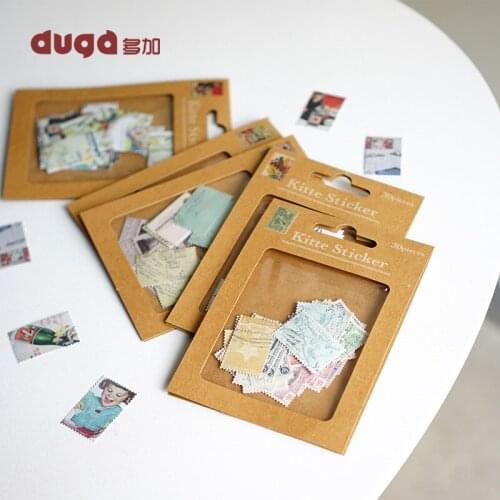 Classic Travel Stamps Stickers Retro Sticker Travelers Notebook Planner Decorative Sticker School Vintage Stationery