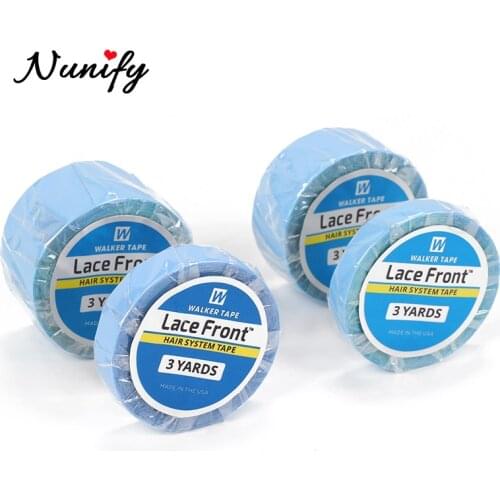 Nunify Blue 3Yards Wig Glue, 0.8Cm 1Cm 2Cm 2.5Cm Width Hair Glue For Hair Extension Wigs Toupee,Waterproof Double Side Hair Tape