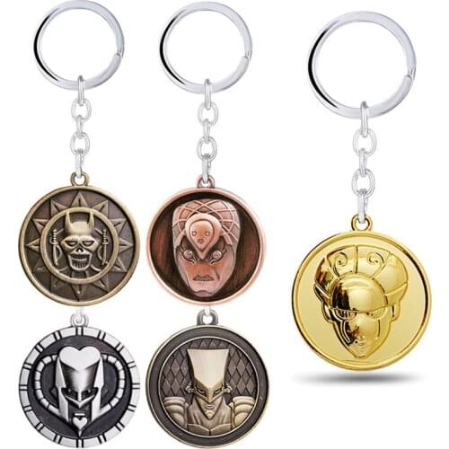 Crimson King Keychain Prop Keyring Killer Accessories Keychain Jojo Bizarre Adventure Metal Unisex Costumes