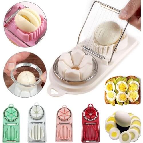 Multifunctional Egg Cutter Stainless Steel Egg Slicer Sectioner Cutter Mold Flower-Shape Luncheon Meat Cutter Kitchen Gadgets