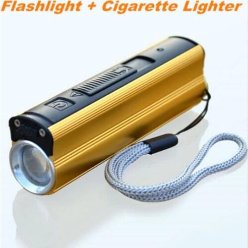 Multifunction bright LED flashlight, USB mobile phone charging mobile power, torch, Lighter, camping / travel goods