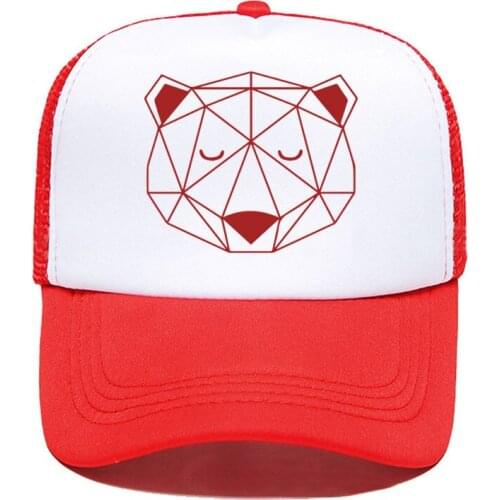 Men woman Unisex Baseball Cap Nordic Bear Geometric Printed Outdoor Sun Hat Adjustable Sports caps in Mesh Hat