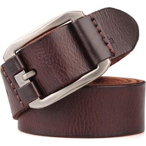 Men designer summer belt for shorts high quality luxury cowhide grain genuine leather vintage wide long soft basque belt