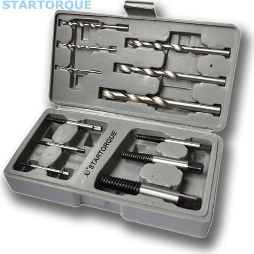 12pcs Damaged Broken Screws Extractor Drill Bits Easy Out Remover Center Drill Damaged Bolts Box color random