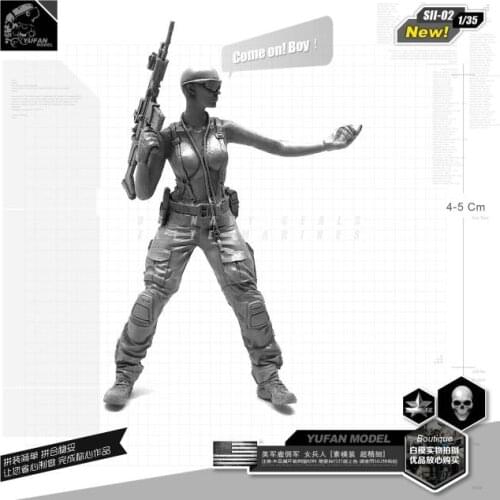1/35 Resin Model Kits U.s. Girls Resin Soldier self-assembled SII-02