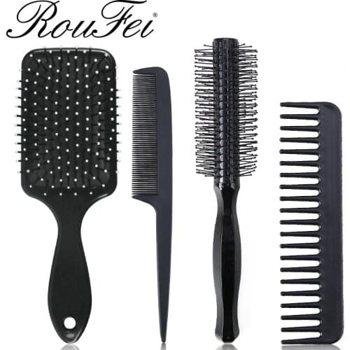 New 4-Piece Set Anti-Static Hair Comb Massage Hot Comb Tangled Hair Brush Women Salon Hair Care Barber Accessories Styling Tools