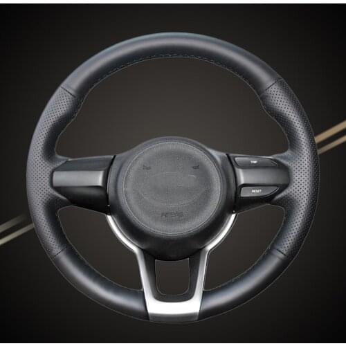 Car Braid On The Steering Wheel Cover for Kia Rio 2017-2019 Rio5 2019 K2 2017-2019 Picanto Morning Auto Car-styling Accessories